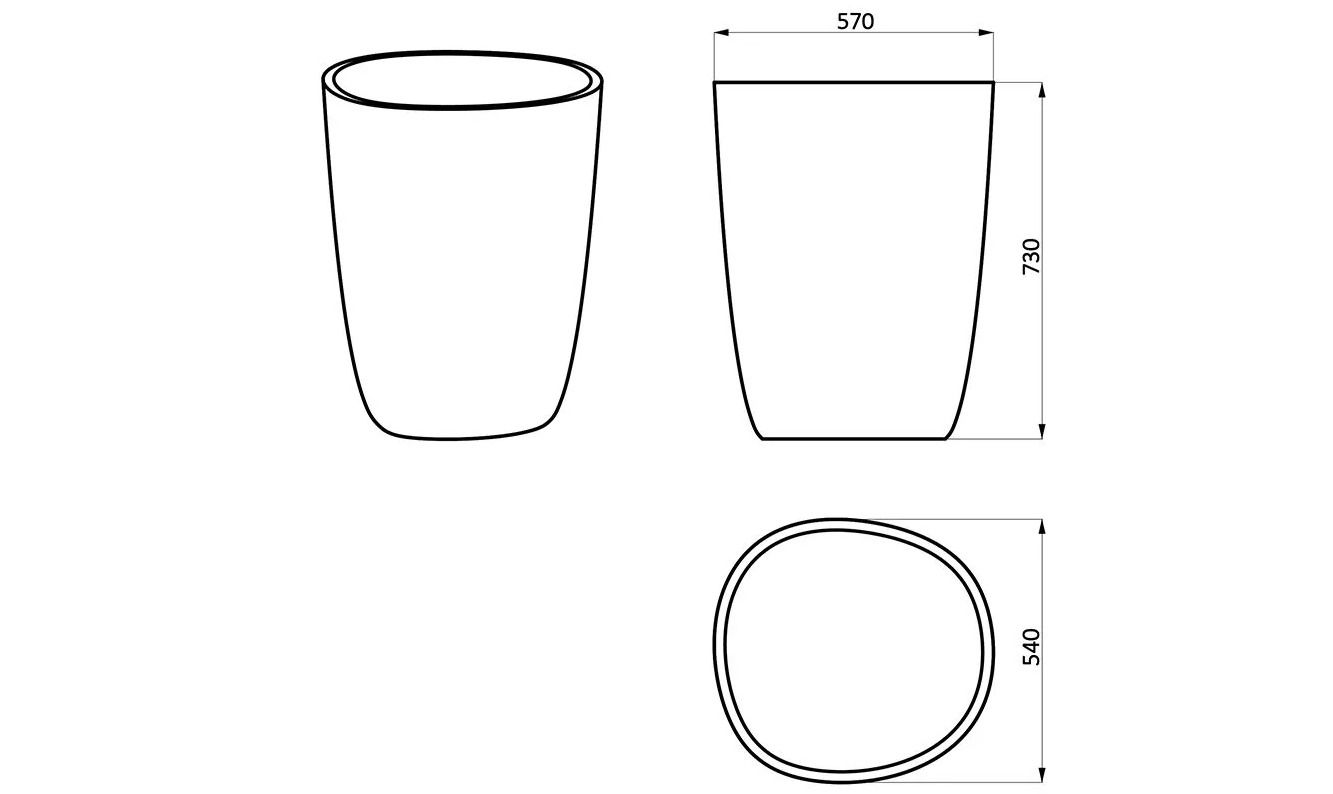 Круглая бетонная ВАЗа ручной работы Betoni Organic ARCH-00103528 - Вид №6