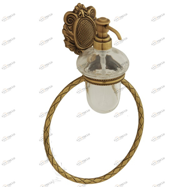 Дозатор жидкого мыла MIGLIORE Cleopatra ML.CLE-60.716.BR c кольцевым полотенцедержателем бронза 