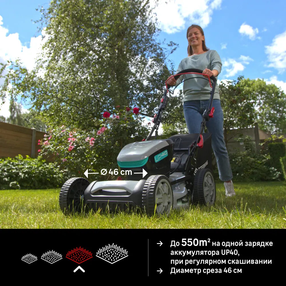 Аккумуляторная газонокосилка STERWINS UP 40V с функцией мульчирования 84491626 STLM-0050582 - Вид №9