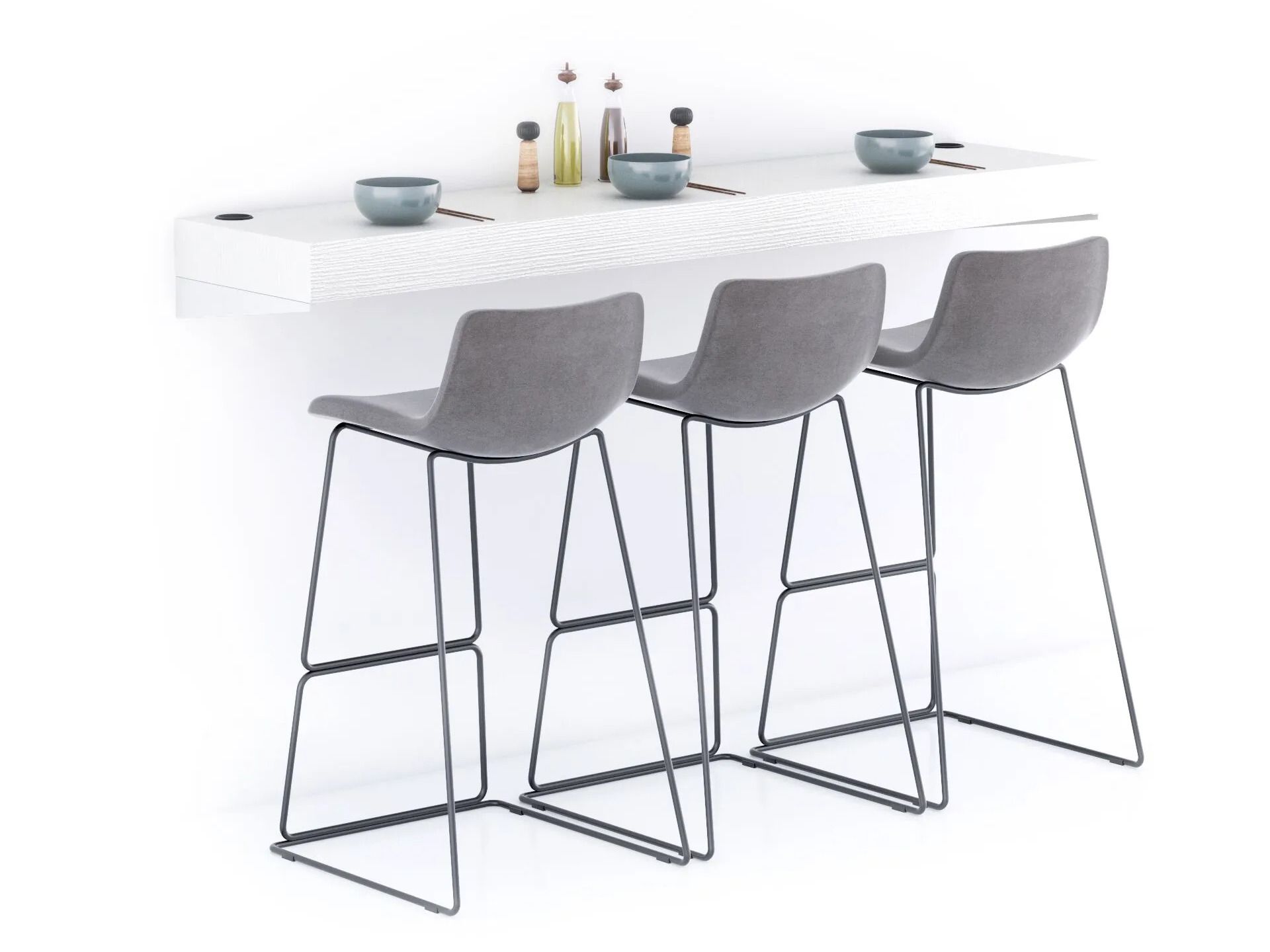 Высокий настенный стол в меламине с беспроводным зарядным устройством Mobili Fiver Evolution ARCH-00043867