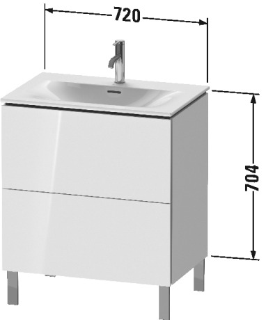 LC659605151 Тумбочка напольная L-Cube #LC6596 720 x 481 мм Сосна коричневая, декор Duravit - Вид №1
