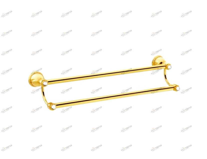 051279.000.62 Вешалка для полотенец двойной 600мм с кристаллами сваровски Сатин никель Mestre Oman