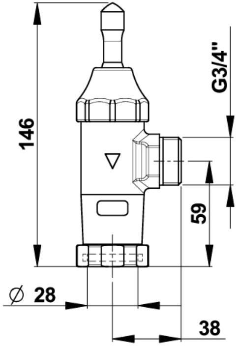 Настенный смывной кран Presto 1000 M 14109 14109.0 - Вид №1