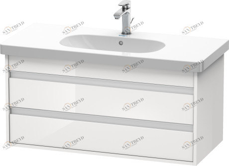 KT664802222 Ketho Тумбочка подвесная Белый глянцевый декор Duravit