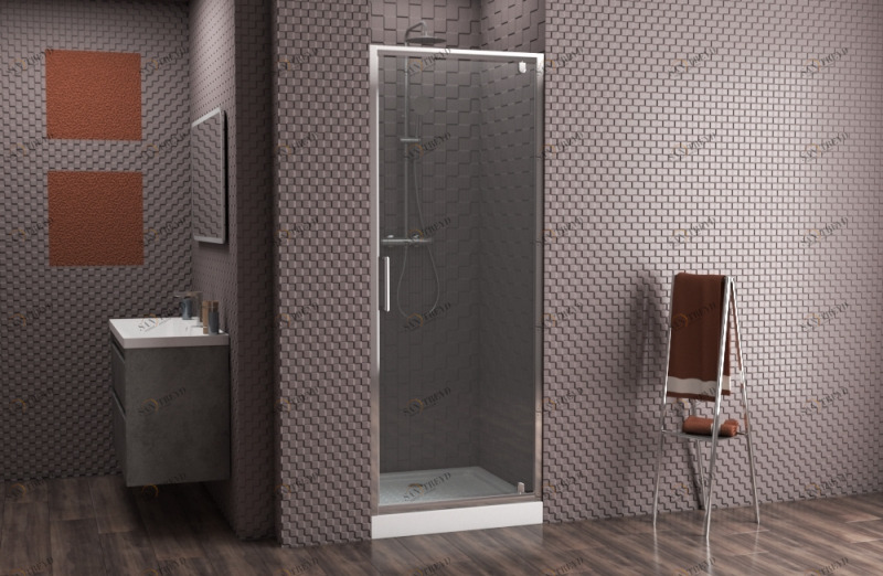 Душевая дверь в нишу, одна распашная дверь DROP BD100.4110A bravat