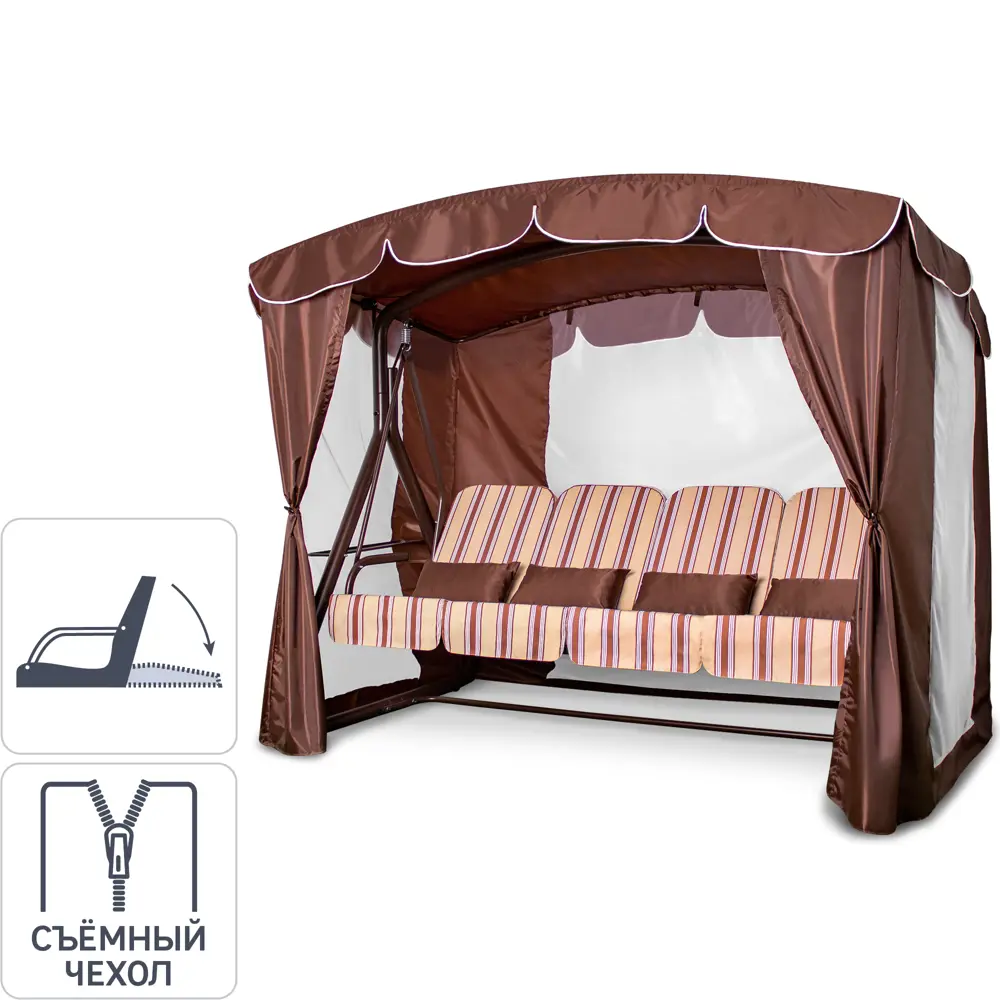 Качели садовые Гранд 4-х местные (до 380 кг) шоколад 86778763 STLM-2137118 Santreyd 
