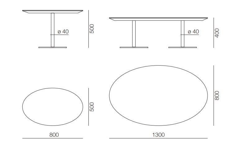 Деревянный овальный журнальный столик для контракта PROF ARCH-00062590 - Вид №4