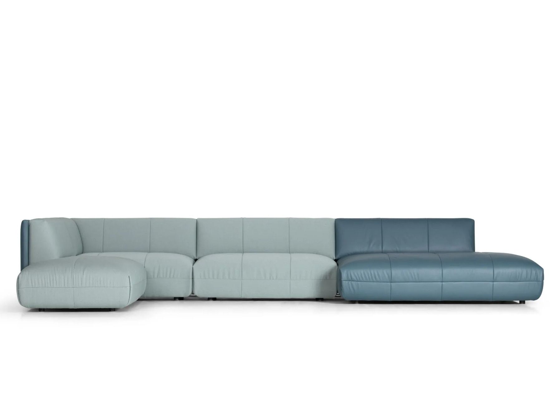 Секционный диван из кожи и ткани de Sede DS-1030 FLATTER ARCH-00104468 - Вид №1