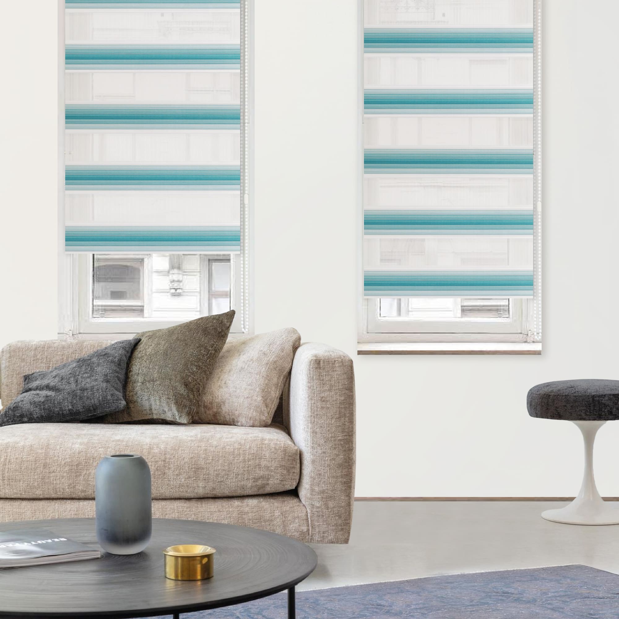 83503152 Штора рулонная день-ночь Miamoza Palermo 50x160 см зелёная Santreyd  - Вид №2