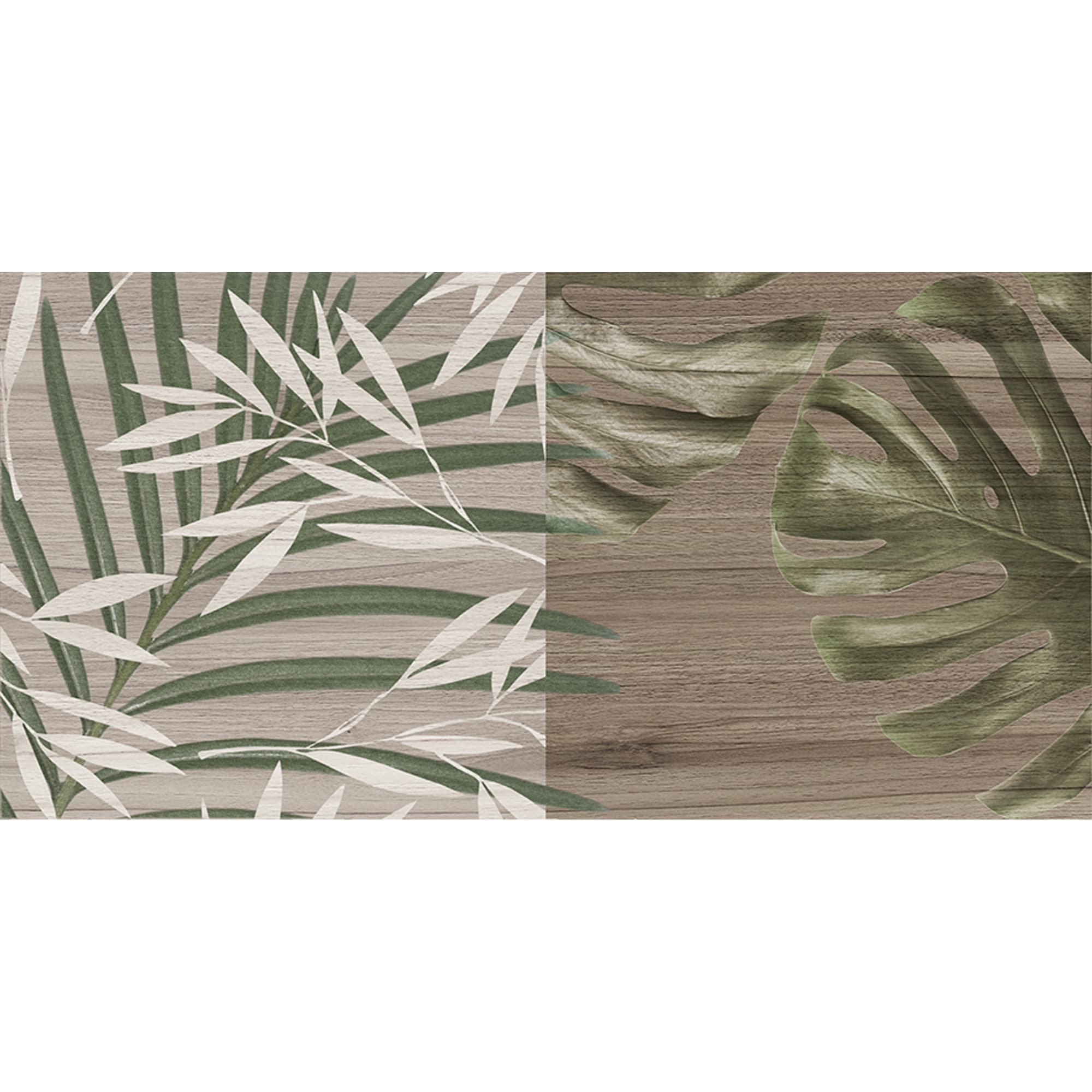 82794813 Плитка настенная с узором 20х40 см 1.2 м² цвет серый Organic Santreyd - Вид №1