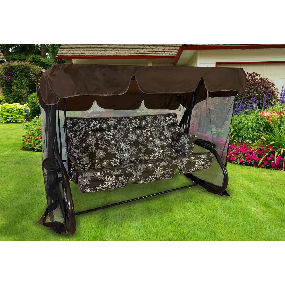 Качели садовые Арго 4-х местные (до 350 кг) коричневый GREENGARD STLM-2063817 - Вид №4