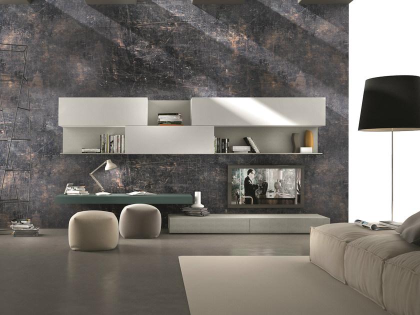 Presotto Настенная модульная оборудованная стенка с подставкой под телевизор I-modulart sun-id-1358416 - Вид №1