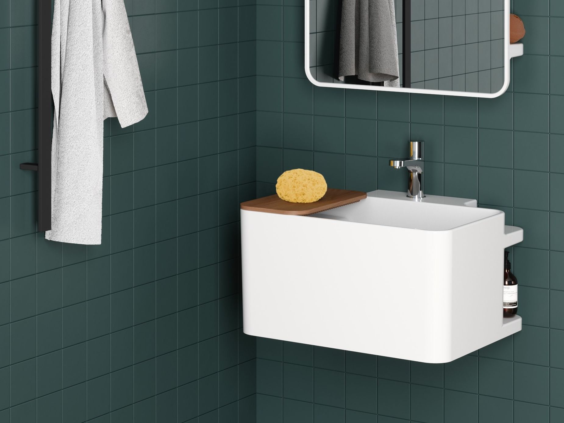 Керамическая прямоугольная подвесная раковина Azzurra Ceramica специальные предметы ARCH-00130593