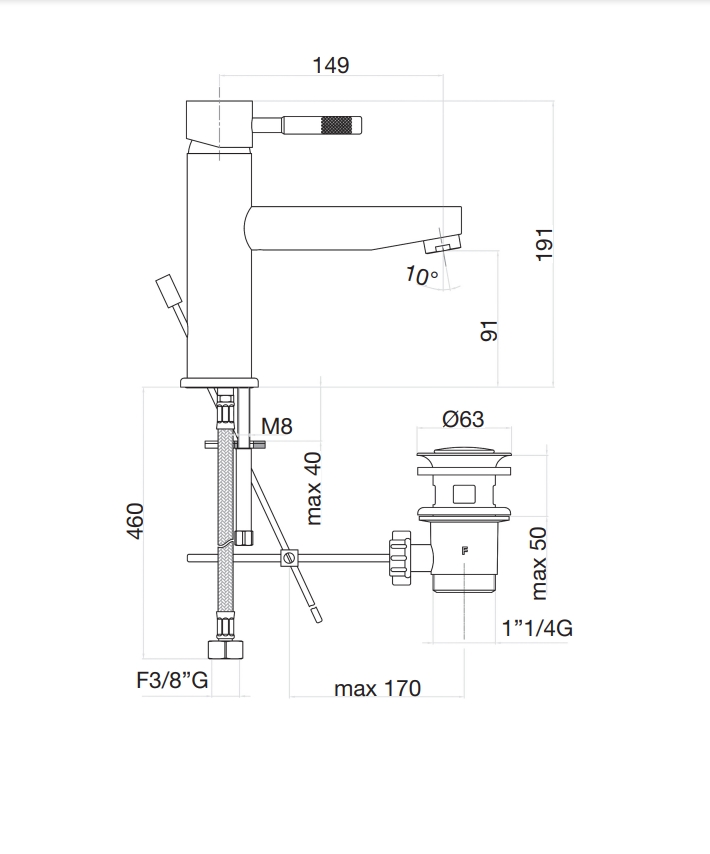 44CR5276 Смеситель для раковины , хром Fiore Xenon - Вид №2