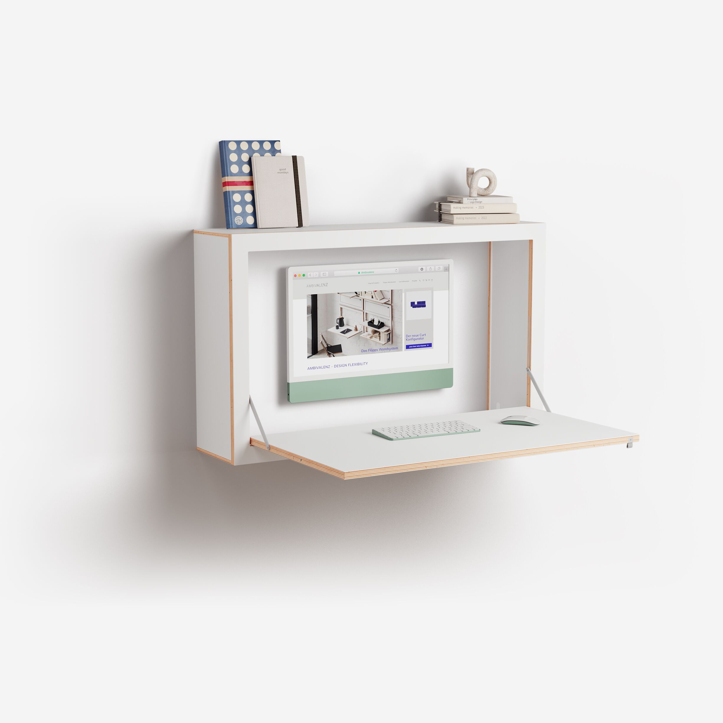 Фанерный подвесной письменный стол с откидными дверцами AMBIVALENZ Fläpps Box 100x60x20 ARCH-00014347 - Вид №4