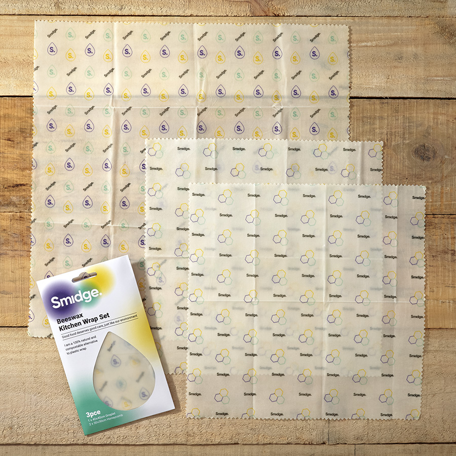 SMID89 Набор из 3 многоразовых оберток для хранения продуктов, пчелиный воск Smidge  - Вид №2