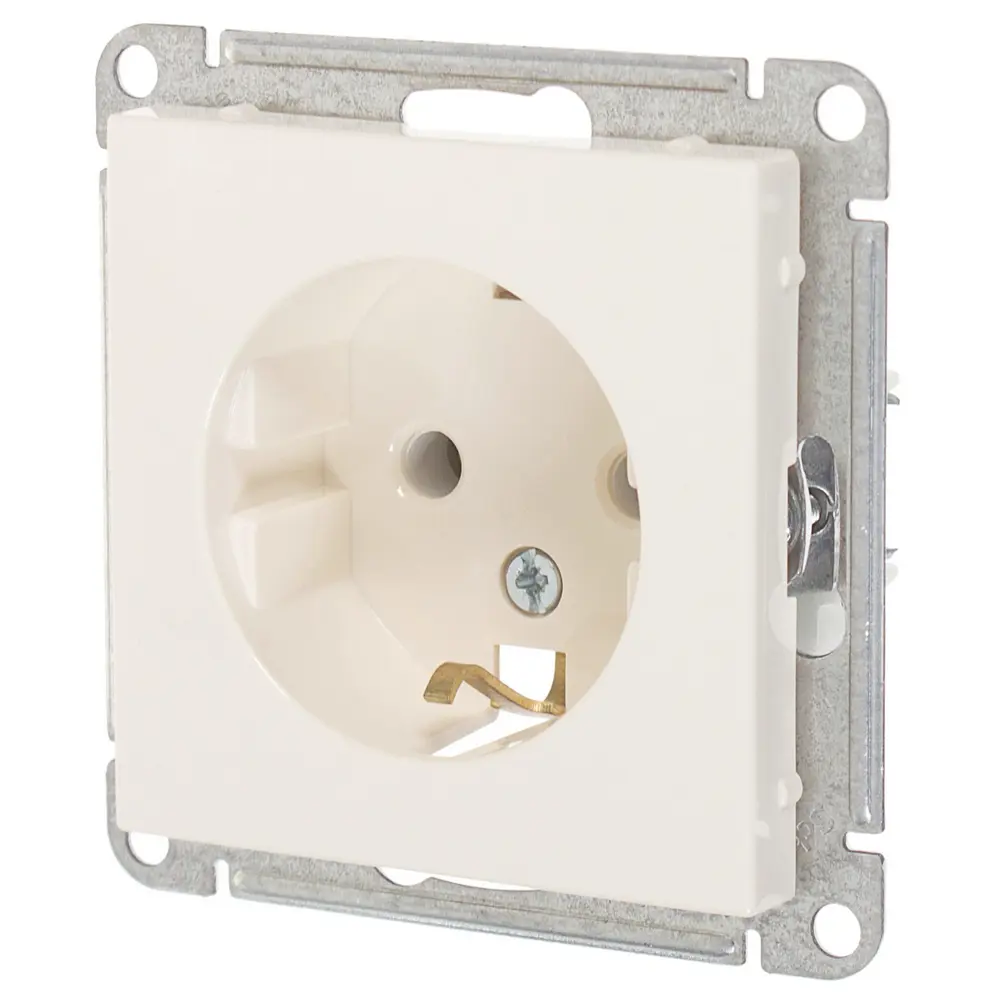 SYSTEME ELECTRIC Розетка скрытого монтажа W59 с заземлением в цвете слоновая кость 18799287 STLM-1111396 - Вид №2