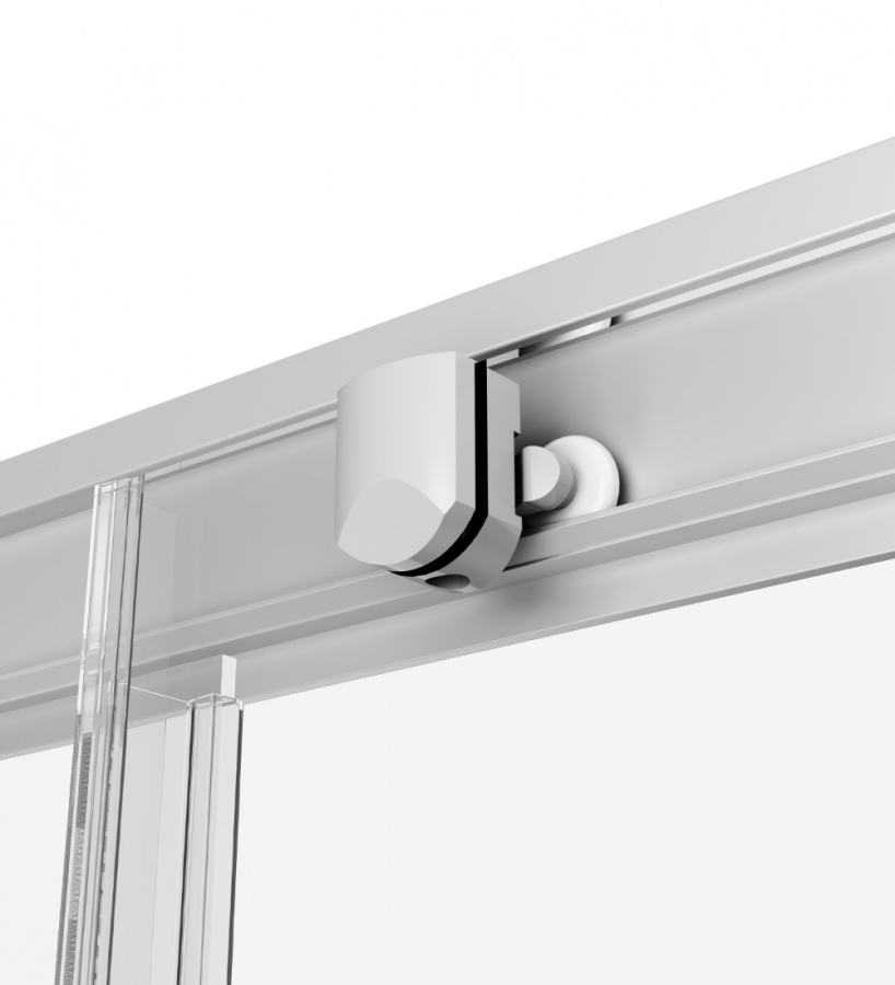 W90G-404-100280-MT душ.ограждение 100х80 прям.стекло прозрачное профиль мат.серебробез поддон AM.PM Gem - Вид №3