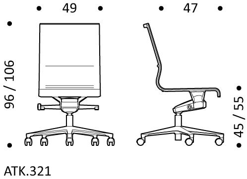 ICF Поворотный офисный стул из ткани с 5 спицами и подлокотниками Stick chair sun-id-1349929 - Вид №4