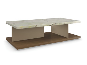 Низкий прямоугольный журнальный столик из оникса