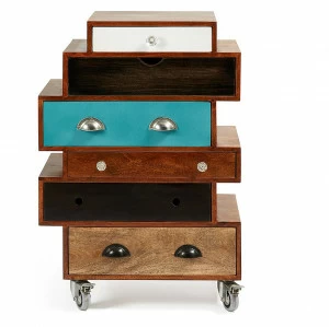 Комод в прихожую с 6 ящиками разноцветный Collin BARCELONA DESIGN ДИЗАЙНЕРСКИЕ, КОМОДЫ COLLIN 148701 Коричневый;разноцветный