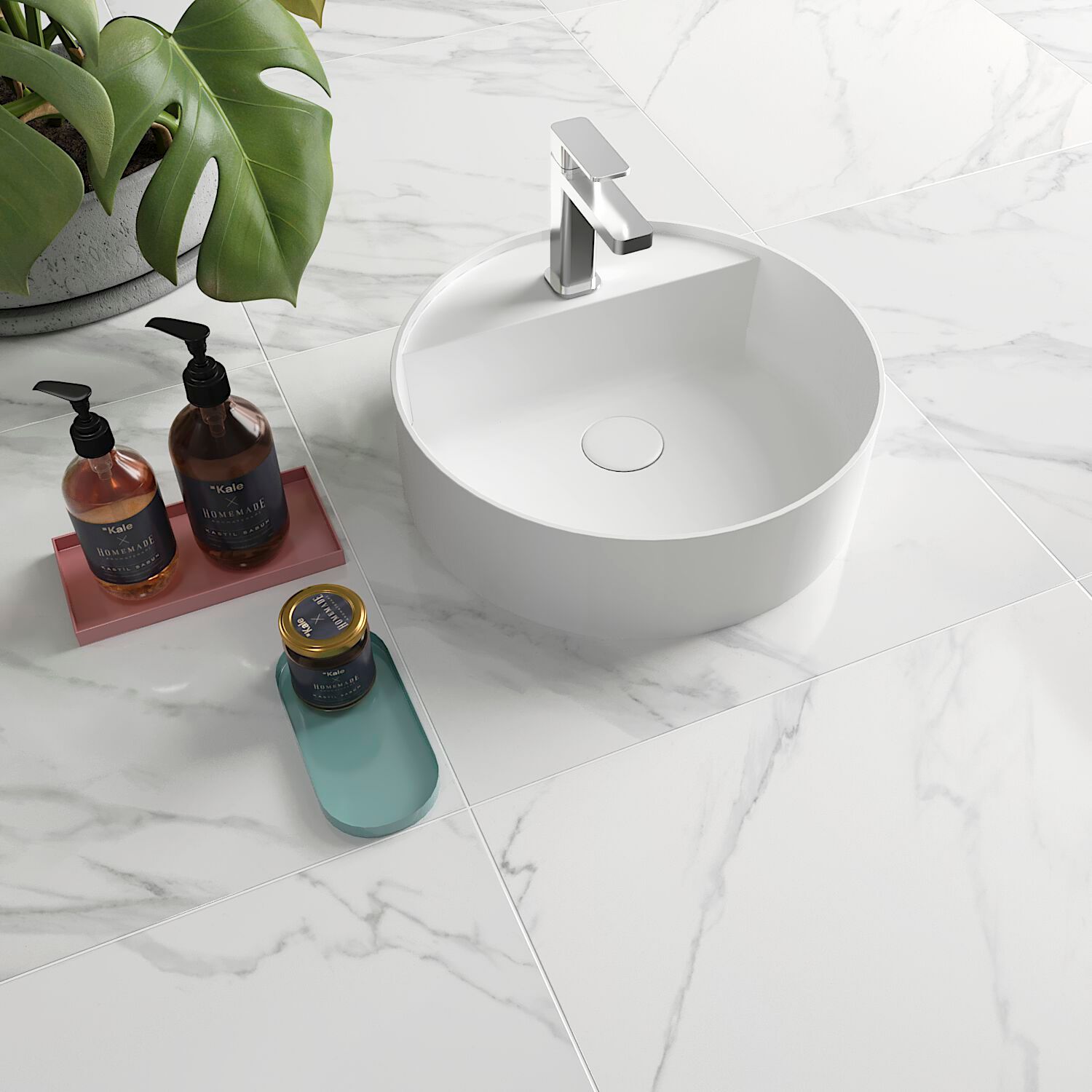 Круглый умывальник Fireclay Kaleseramik сантехника ARCH-00110349 - Вид №6