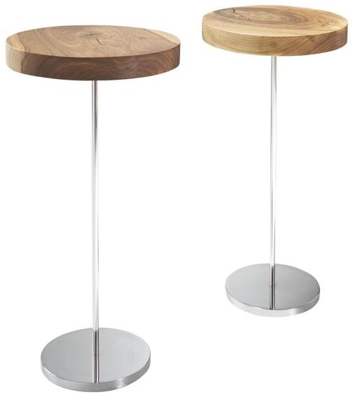 Ligne Roset Круглый высокий журнальный столик из ореха  11250195  - Вид №1