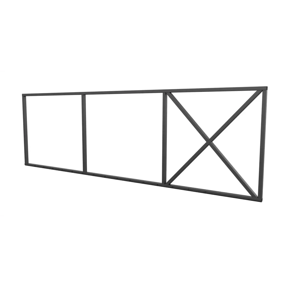 Ворота из профнастила 200x400 см 80x60 мм откатные RAL 7024 серый Santreyd STLM-2085378