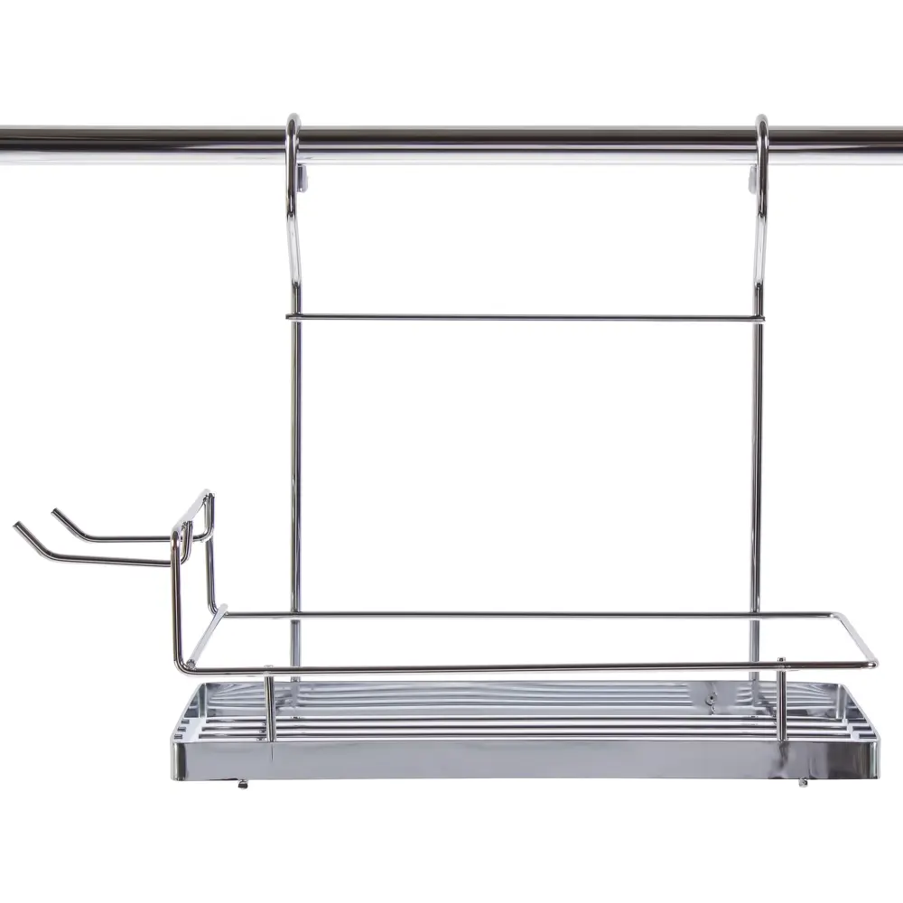 Полка с боковыми крючками Delinia 27x15x26.5 см сталь цвет хром 18254931 STLM-2087195  - Вид №1