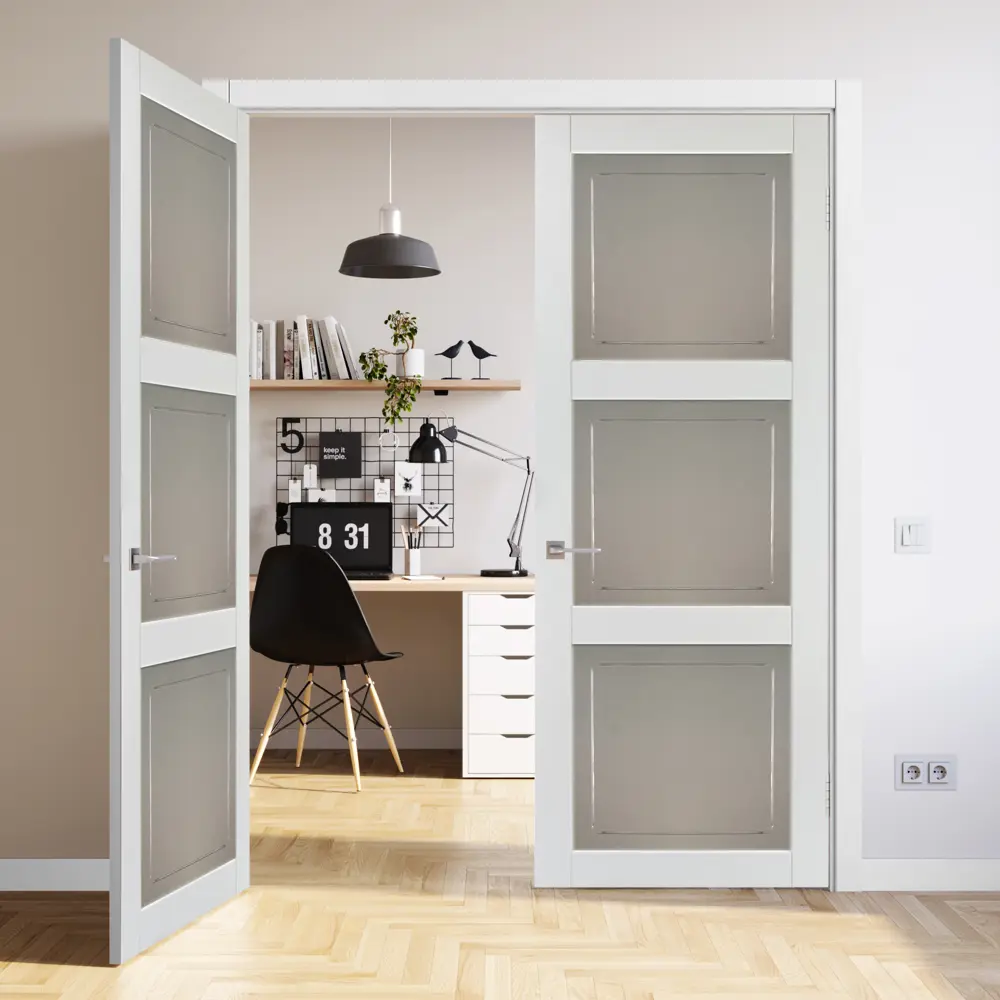 Дверь межкомнатная со стеклом Адажио 70x200 см Hardflex белый с замком и петлями 88287692 STLM-2120509 МАРИО РИОЛИ  - Вид №7