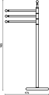 RE614 Стойка напольная с 3 полотенцедержателями bagno&associati Complementi Bagno & Associati - Вид №1