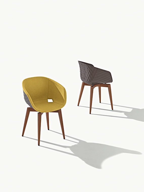 Uni-Ka 599M Кресло с каркасом из древесины бука, 4 ножки. Обивка из полипропилена. Et al. Uni-ka