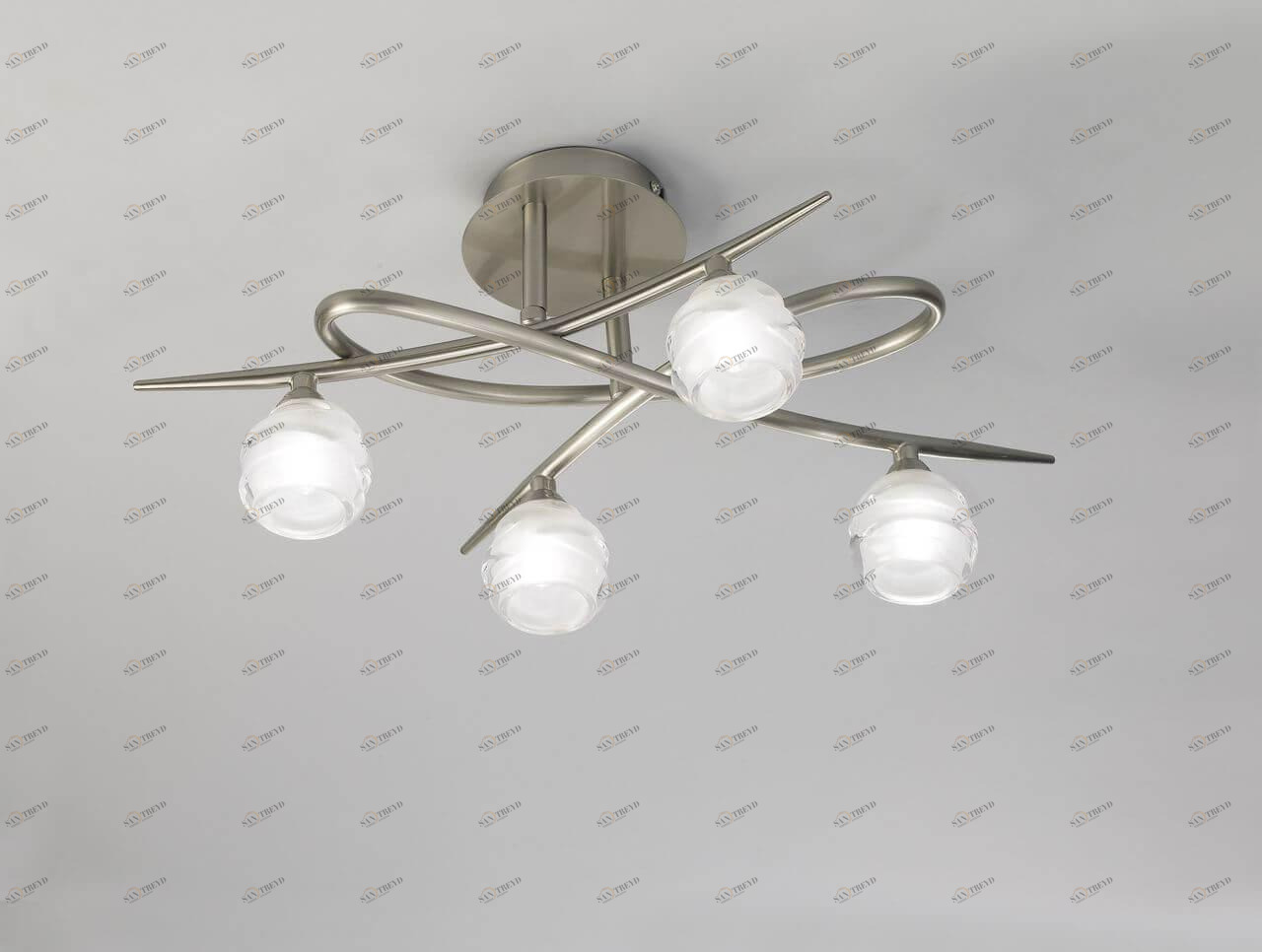 Потолочная люстра Mantra Loop Satin Nickel 1813 MANTRA ДИЗАЙНЕРСКИЕ, LOOP SATIN CHROME 00-3888535 Белый;серый 