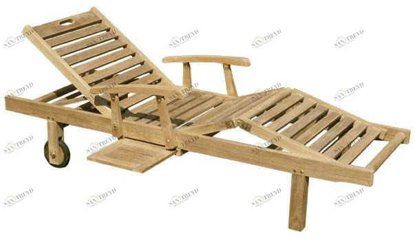 Il Giardino di Legno Откидной деревянный садовый шезлонг на колесиках  508 