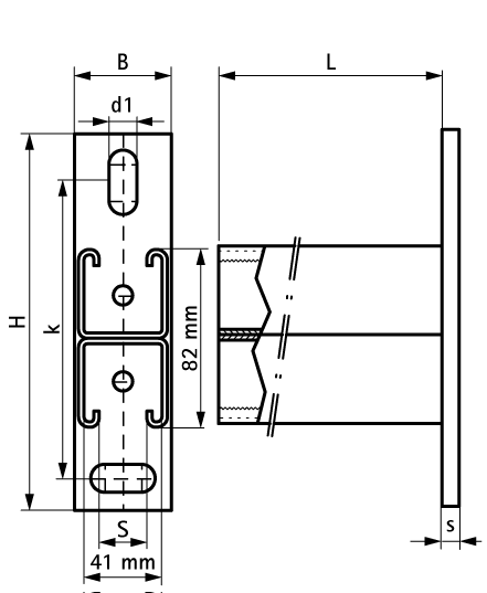 6603883 BIS RapidStrut® Консоль двойная (BUP1000) монтаж к стене и полу walraven  - Вид №1
