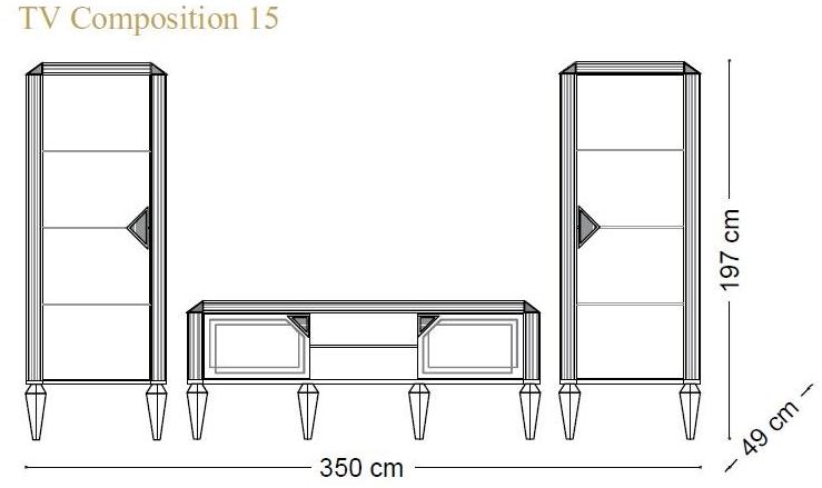 Тумба под ТВ с распашными дверцами Diamante Santreyd sun-id-1424602 - Вид №4