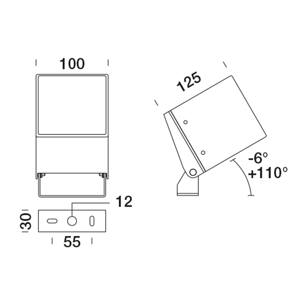 1012113 Проектор Platek MINI ONE Proiettore  MINI ONE Floodlight - 1 LED 3000K 33°  - Вид №6