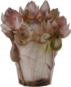 10670381 Cristal de Paris Ваза Cristal de Paris Лотос 20см (пурпурная) Хрусталь