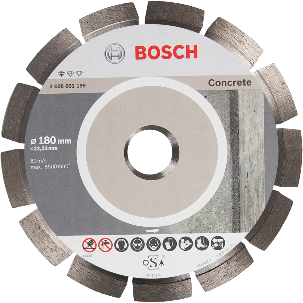 Диск алмазный по бетону Bosch Standard for Concret 2608602199 сегментный 180x22.2x2.2 мм 82388346 STLM-2168334 BOSCH PROFESSIONAL 