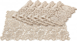 10560700 Weissfee Набор салфеток Weissfee "Бельведер" 35х50см, 6шт (снежное золото) Хлопок-лён