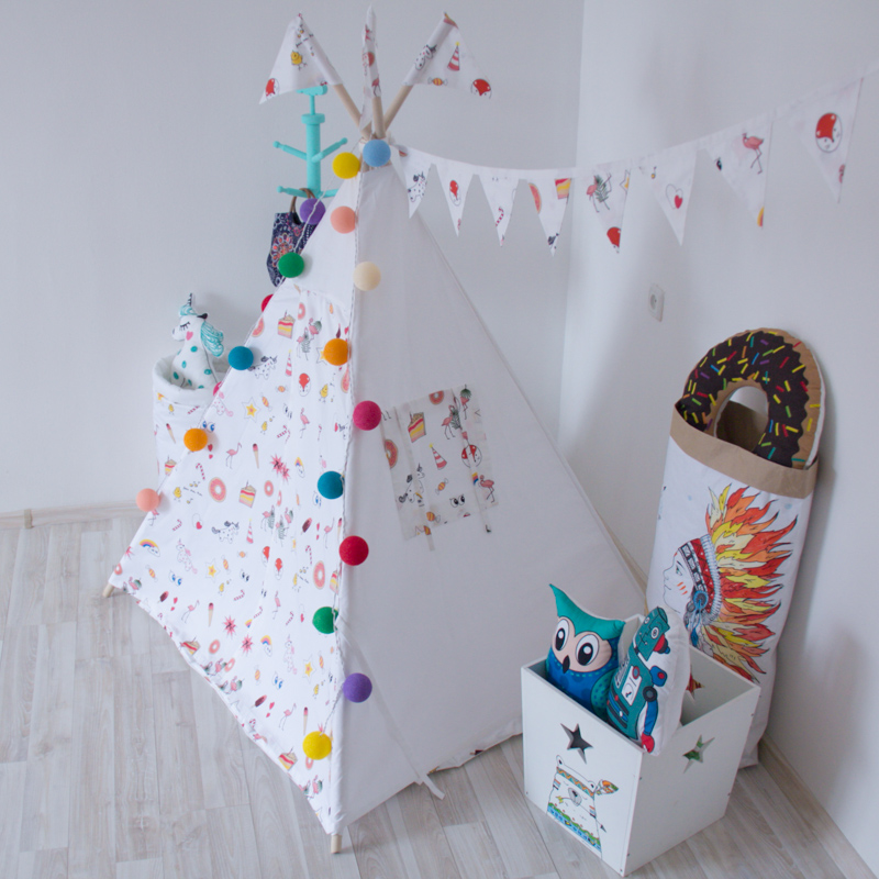 Вигвам для детей Swag большой VAMVIGVAM SWAG 281893 Белый;красный;синий Santreyd  - Вид №4