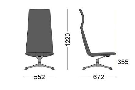 4-спицевое офисное кресло с высокой спинкой Sellex Swing ARCH-00031833 - Вид №2
