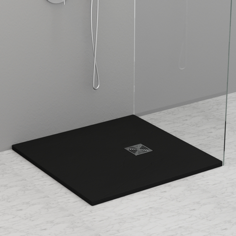 703054 Душевой поддон из минерального литья АНТРАЦИТ в комплекте с сифоном, Kerasan DOCCIA Италия