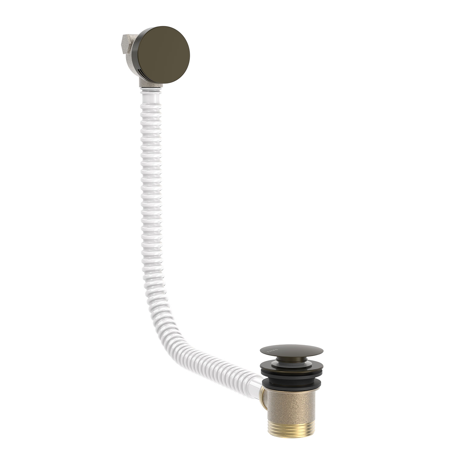 Круглый дренажный и наполнительный клапан Click-clack с переливом для ванны-03453430KMB TRES Drain