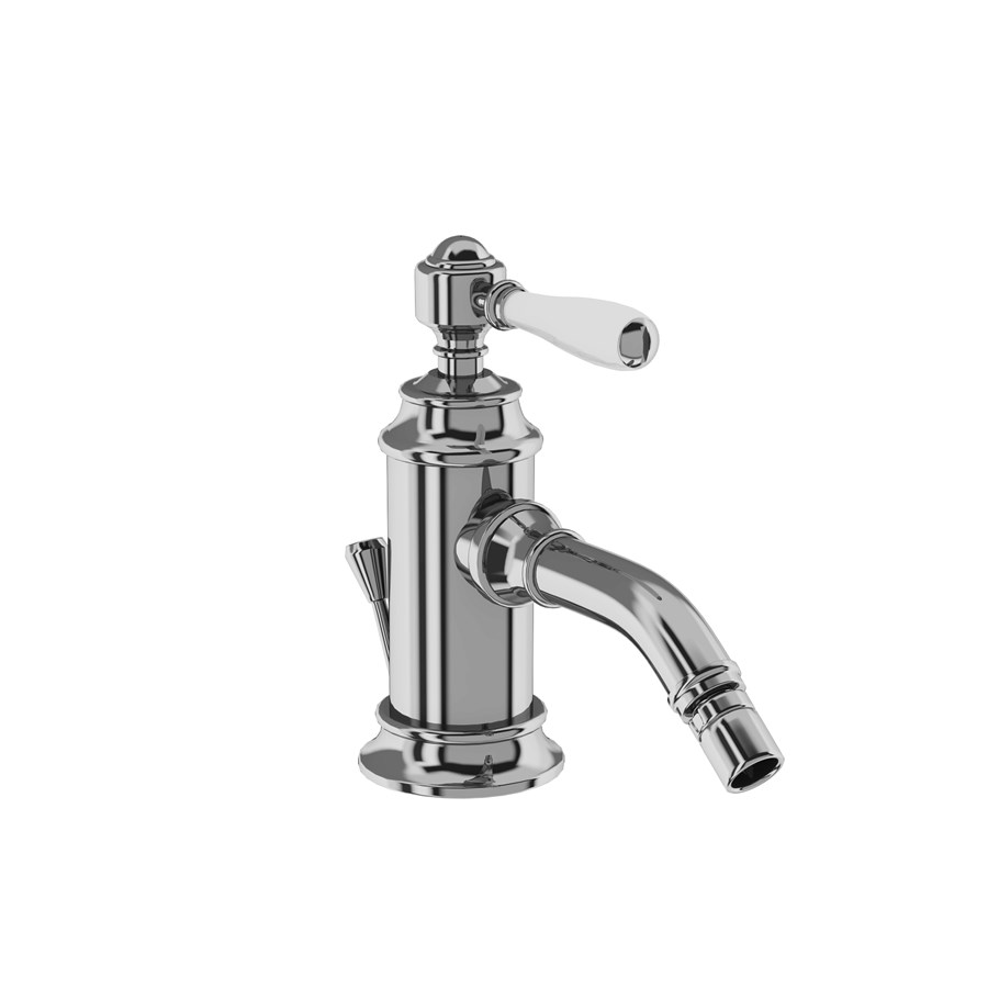 Burlington Arcade Смеситель для биде, однорычажный, Arcade, со сливным клапаном Хром с черным рычагом ABL13C  - Вид №6