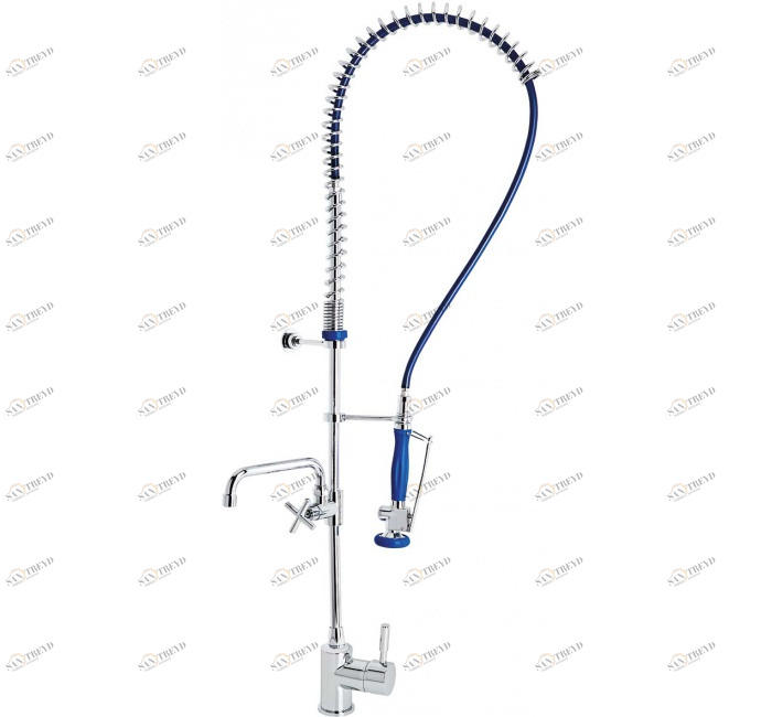 GENEBRE 1736 04 КОЛОНКА ПРЕДВАРИТЕЛЬНОГО ОПОЛАСКИВАНИЯ С ОДНОРЫЧНЫМ СМЕСИТЕЛЕМ ДЛЯ МОЙКИ И РАЗЪЕМОМ 