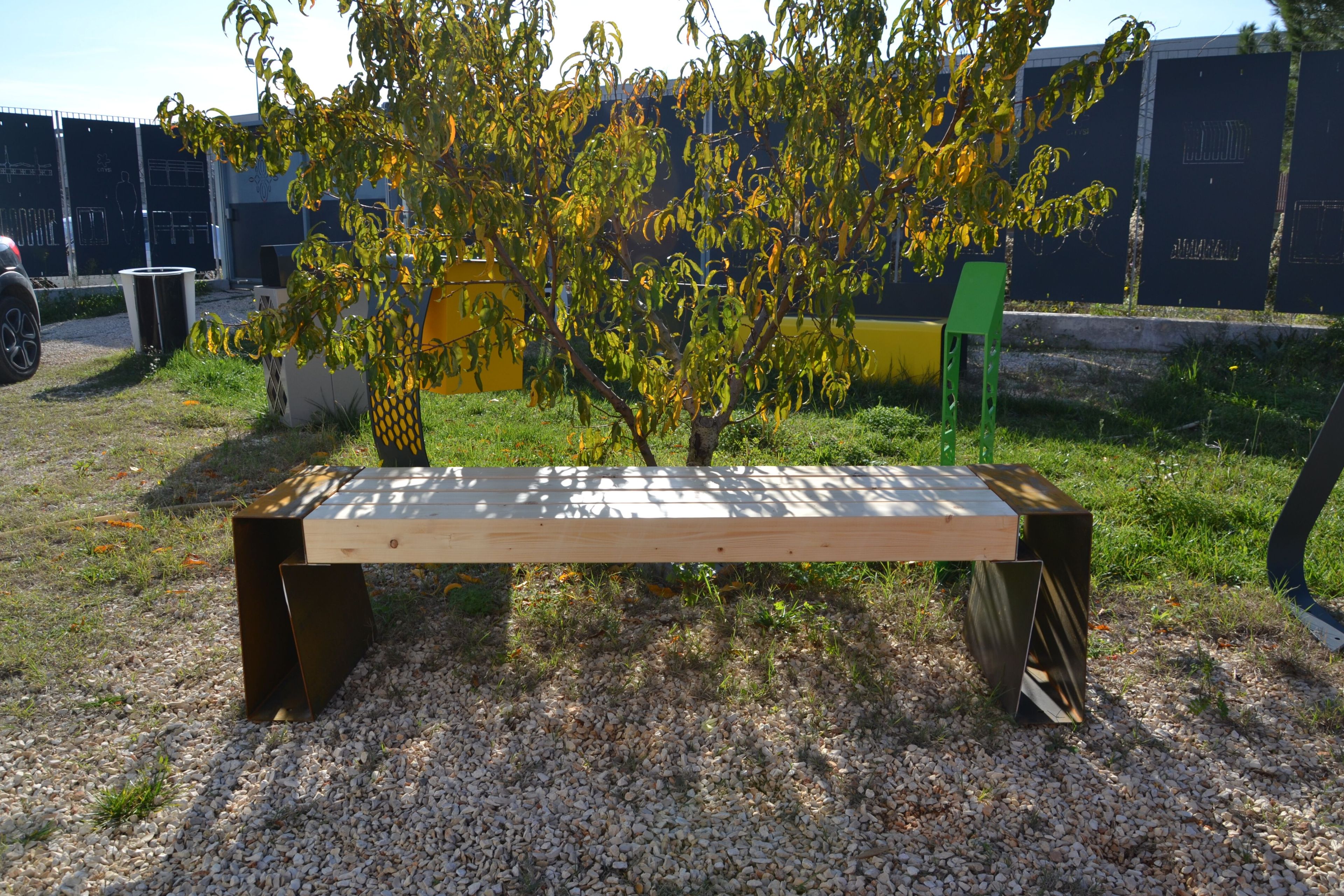 Стальная и деревянная скамья без спинки CITYSì SEVEN ARCH-00068601 - Вид №8