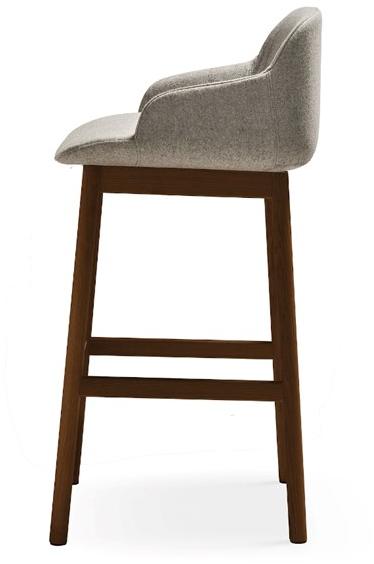 Quinti Sedute Барный стул из ткани с подставкой для ног Deep sun-id-1376395 - Вид №1