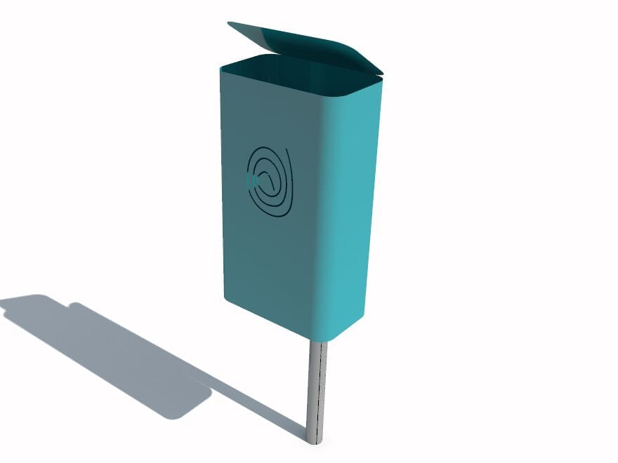 Металлическая стойка для мусора с крышкой для наружного использования CITYSì IMPRONTA ARCH-00140466