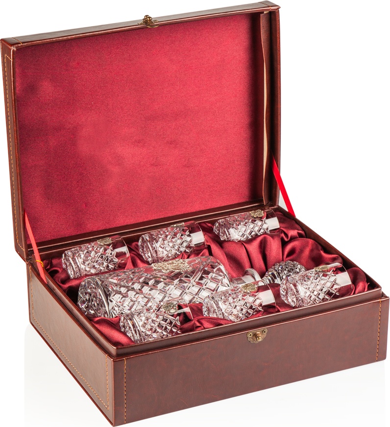 10624033 Шувалов Набор "Подарочный" в кожаном ларце Хрусталь 